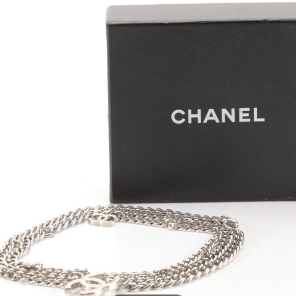 Chanel iconic motiv cc charm chain link silver belt. - Picture 2 of 8